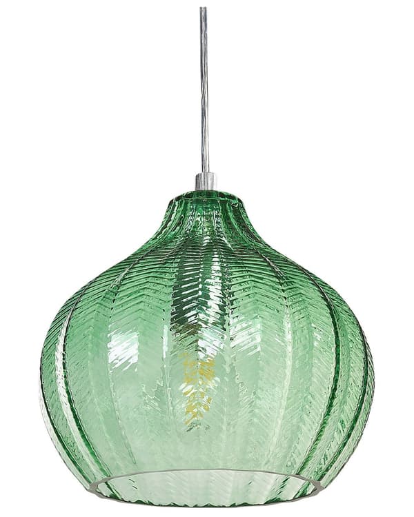 Taklampa Grön glasskärm Retrobelysning Hängande lampa