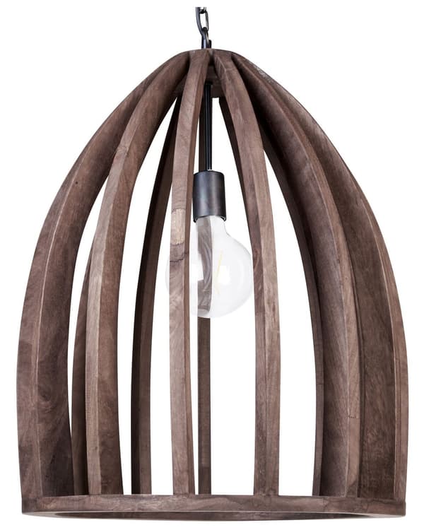Pendellampa Mörk Trä Naturlig träskärm Taklampa Bohemisk Stil Hemtillbehör Handgjorda