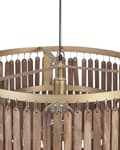Miniatyrbild 6 av 9: Pendellampa mörkt trä Naturlig mangoskärm Takljus Boho industriell stil Hemtillbehör Handgjord