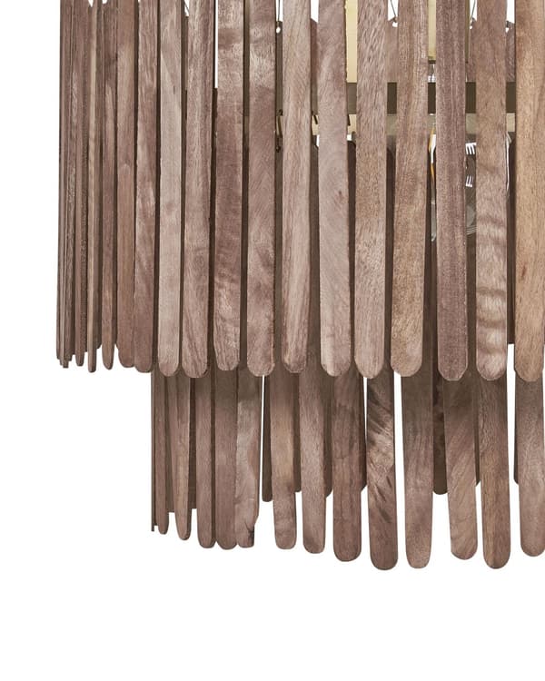 Pendellampa mörkt trä Naturlig mangoskärm Takljus Boho industriell stil Hemtillbehör Handgjord