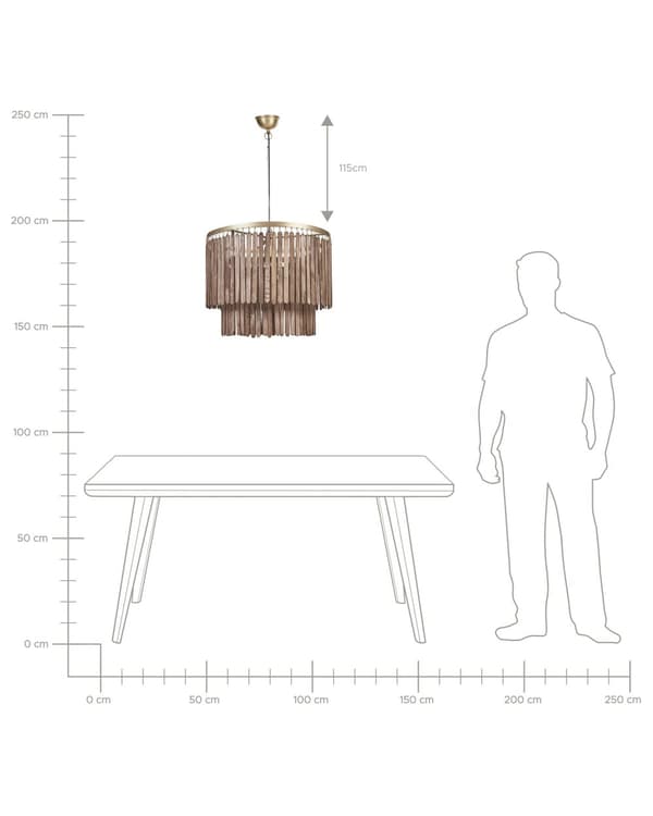 Pendellampa mörkt trä Naturlig mangoskärm Takljus Boho industriell stil Hemtillbehör Handgjord