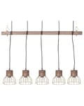 Miniatyrbild 5 av 9: Taklampa 5 ljus Mangoträ Mässing Metall Järnskärm Genombruten Taklampa Rustik Modern