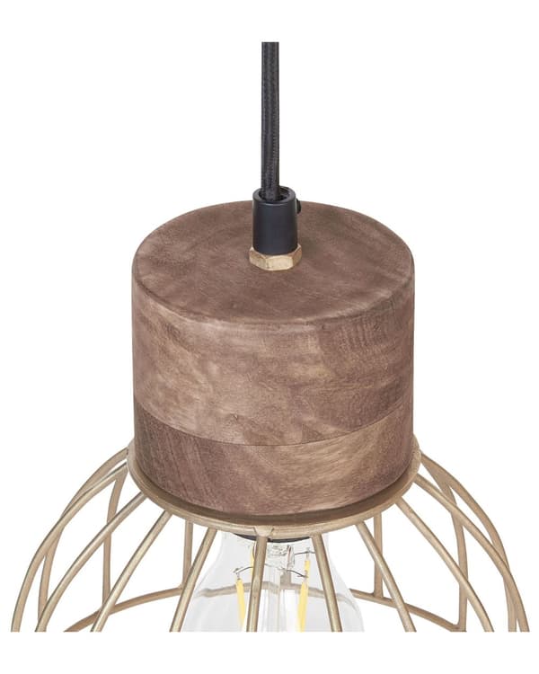 Taklampa 5 ljus Mangoträ Mässing Metall Järnskärm Genombruten Taklampa Rustik Modern