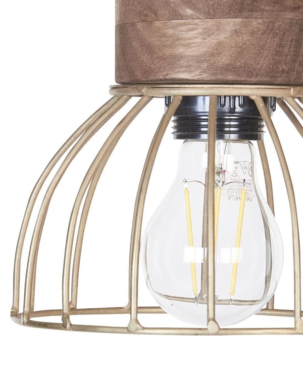 Taklampa 5 ljus Mangoträ Mässing Metall Järnskärm Genombruten Taklampa Rustik Modern