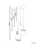 Miniatyrbild 3 av 9: Taklampa Transparenta Glasskärmar Mässing Järn 3 Lampor Modern Design Heminredning Tillbehör Vardagsrum