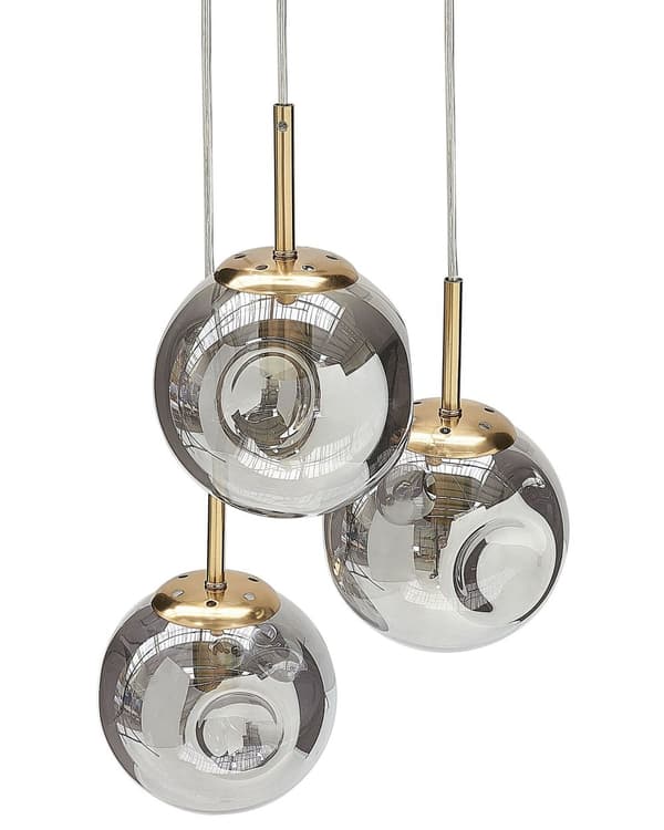 Taklampa Transparenta Glasskärmar Mässing Järn 3 Lampor Modern Design Heminredning Tillbehör Vardagsrum