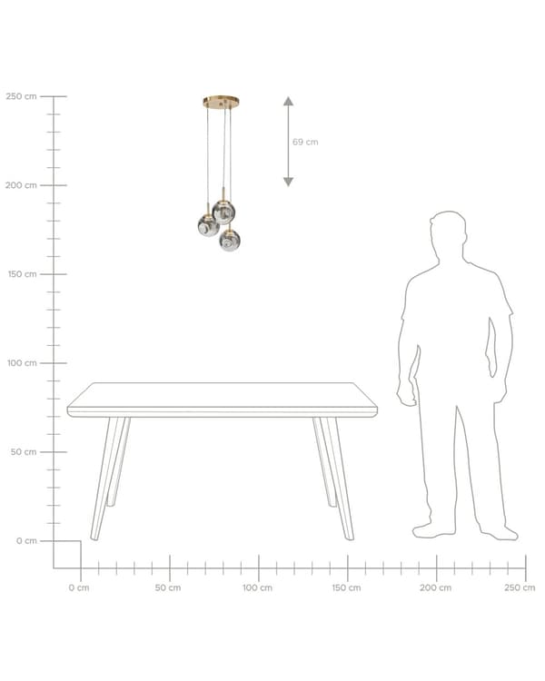Taklampa Transparenta Glasskärmar Mässing Järn 3 Lampor Modern Design Heminredning Tillbehör Vardagsrum