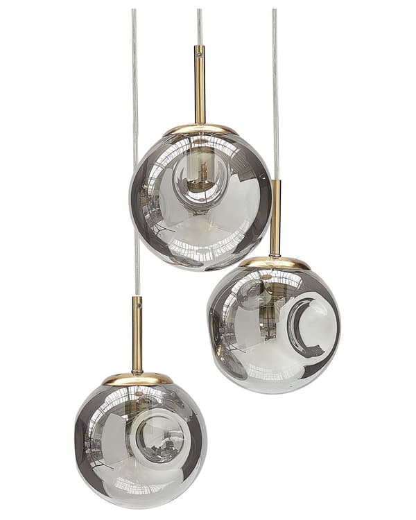 Taklampa Transparenta Glasskärmar Mässing Järn 3 Lampor Modern Design Heminredning Tillbehör Vardagsrum