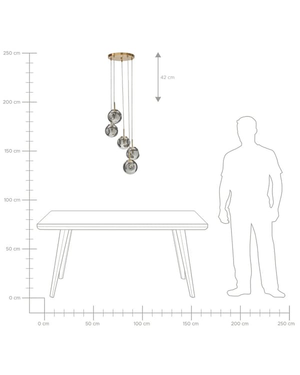 Taklampa Transparenta Glasskärmar Mässing Järn 5 Lampor Modern Design Heminredning Tillbehör Vardagsrum
