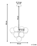 Miniatyrbild 3 av 10: Taklampa Mässing Metall 100 cm 13-glödlampa Armatur Vit Glas Globe Skärmar Glam Ljuskrona