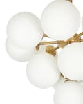 Miniatyrbild 7 av 10: Taklampa Mässing Metall 100 cm 13-glödlampa Armatur Vit Glas Globe Skärmar Glam Ljuskrona