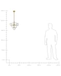 Miniatyrbild 10 av 10: Taklampa Mässing Metall 100 cm 13-glödlampa Armatur Vit Glas Globe Skärmar Glam Ljuskrona