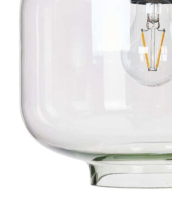 Taklampa Transparenta Glasskärmar Svart Järn 6 Lampor Modern Design Heminredning Tillbehör Vardagsrum