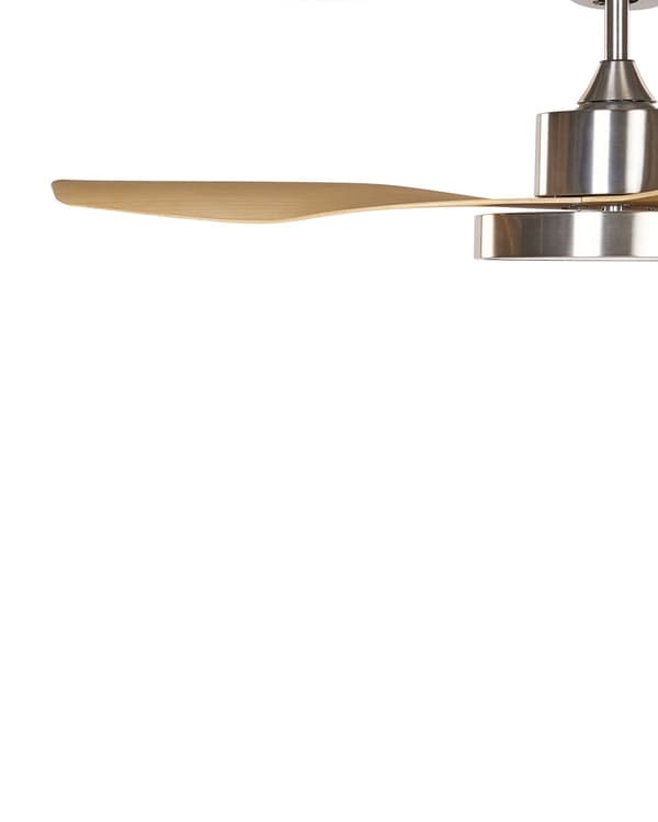 Takfläkt med ljus Ventilator Silver med Ljust trä Syntetiskt material Fjärrkontroll 6 hastigheter 3 ljusnivåer Traditionellt vardagsrum Sovrum