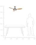 Miniatyrbild 9 av 9: Takfläkt med ljus Ventilator Silver med Ljust trä Syntetiskt material Fjärrkontroll 6 hastigheter 3 ljusnivåer Traditionellt vardagsrum Sovrum