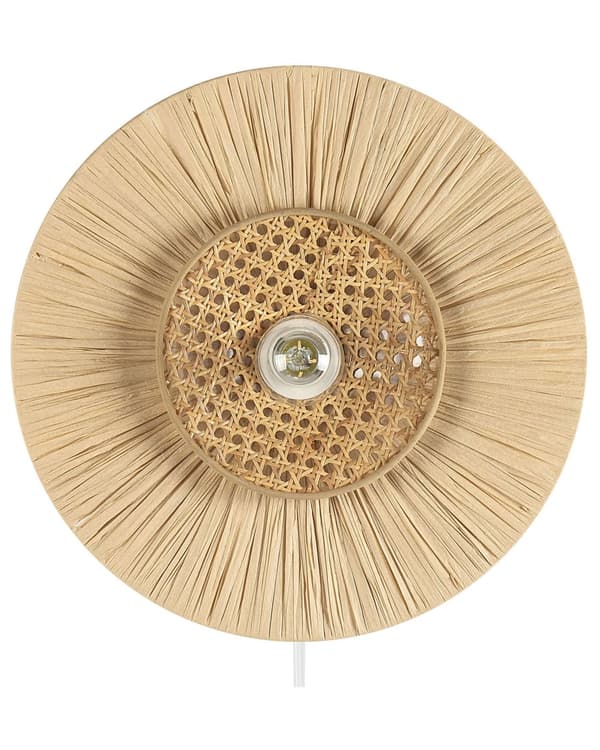 Vägglampa Naturpapper Texturerad Skärm Japandi Naturlig Stil Accent Ljus