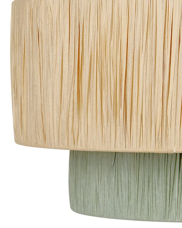 Taklampa Naturligt och grönt papper med texturerad skärm Japandi Jutesnöre i naturlig stil