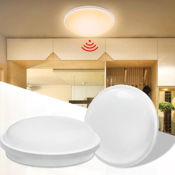XMTECH LEDTaklampa 15W Varm vit 2800K-3500K, Radar sensor med rörelsedetektor, För rum av
