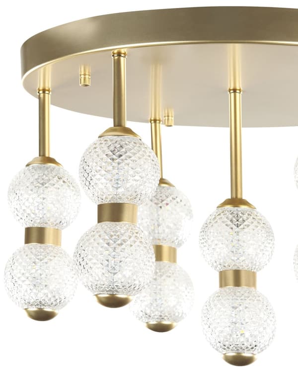 Taklampa Guld Metall Järn Glasskärm Integrerade LED-lampor Rund Form Modern Glamour Belysning Vardagsrum Matsal Sovrum