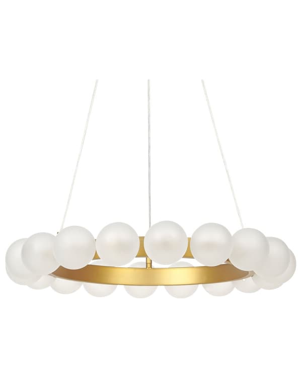 Hängande lampa Guld Metall Järn Hängande Ljus Glasskärm Rund Form Modern Glamour Belysning Vardagsrum Matsal Sovrum