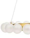 Miniatyrbild 6 av 8: Hängande lampa Guld Metall Järn Hängande Ljus Glasskärm Rund Form Modern Glamour Belysning Vardagsrum Matsal Sovrum