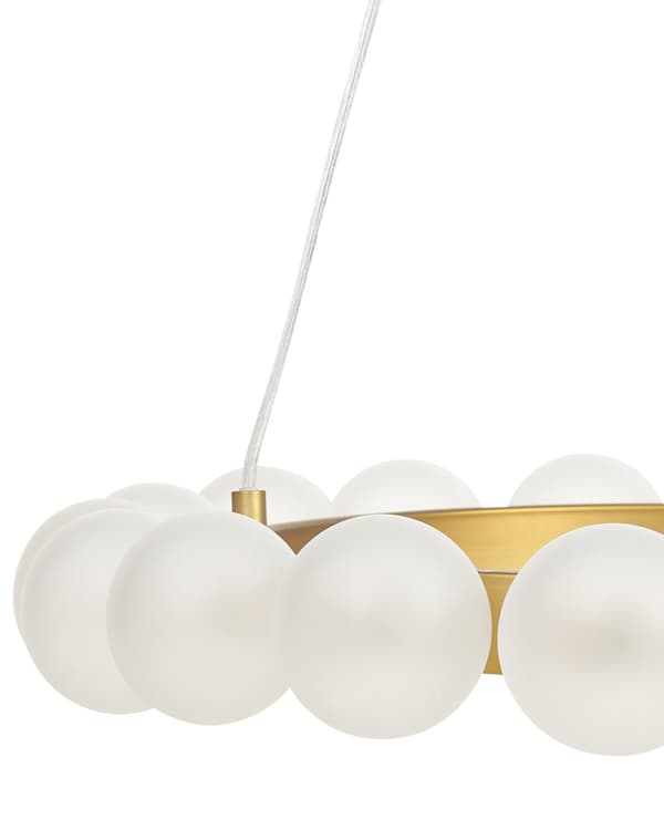 Hängande lampa Guld Metall Järn Hängande Ljus Glasskärm Rund Form Modern Glamour Belysning Vardagsrum Matsal Sovrum