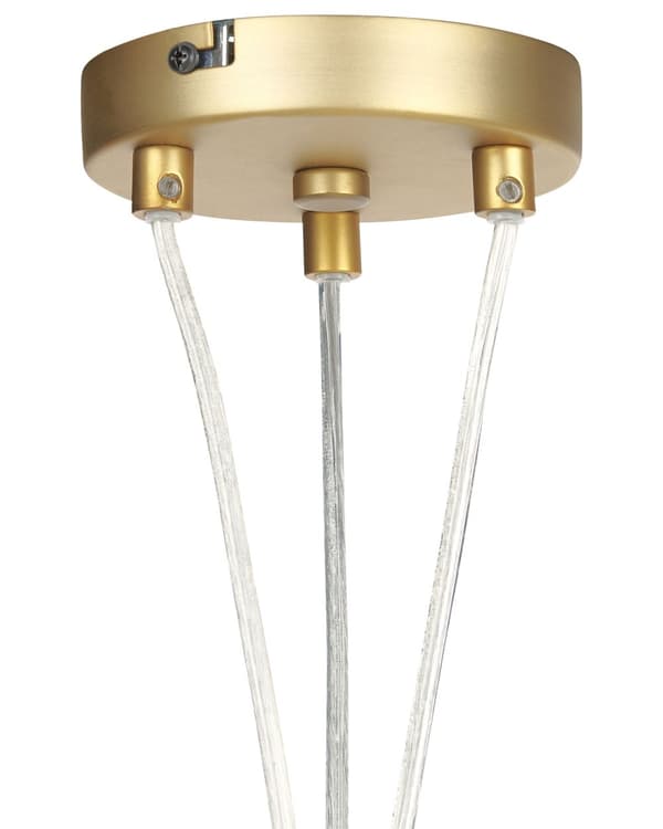 Hängande lampa Guld Metall Järn Hängande Ljus Glasskärm Rund Form Modern Glamour Belysning Vardagsrum Matsal Sovrum