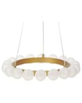 Miniatyrbild 1 av 8: Hängande lampa Guld Metall Järn Hängande Ljus Glasskärm Rund Form Modern Glamour Belysning Vardagsrum Matsal Sovrum