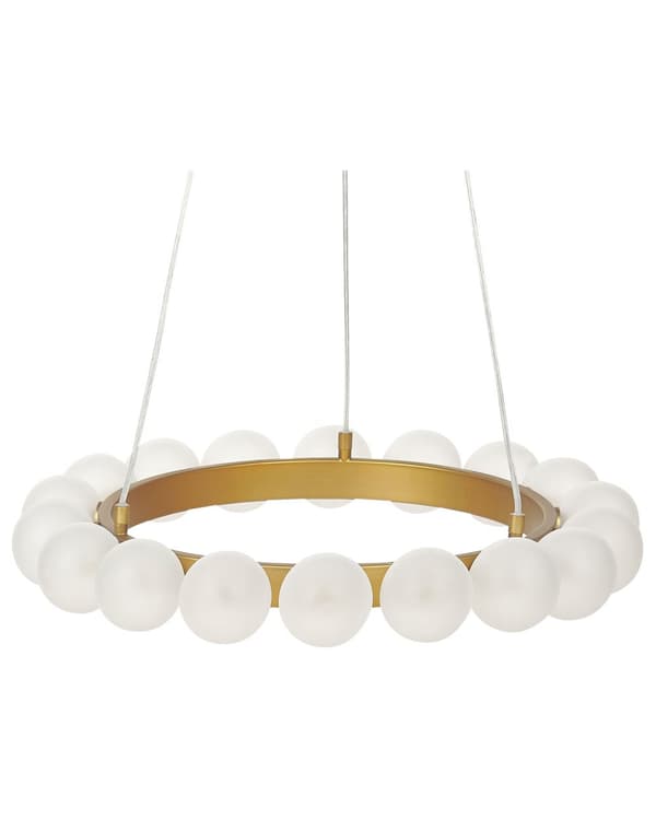 Hängande lampa Guld Metall Järn Hängande Ljus Glasskärm Rund Form Modern Glamour Belysning Vardagsrum Matsal Sovrum