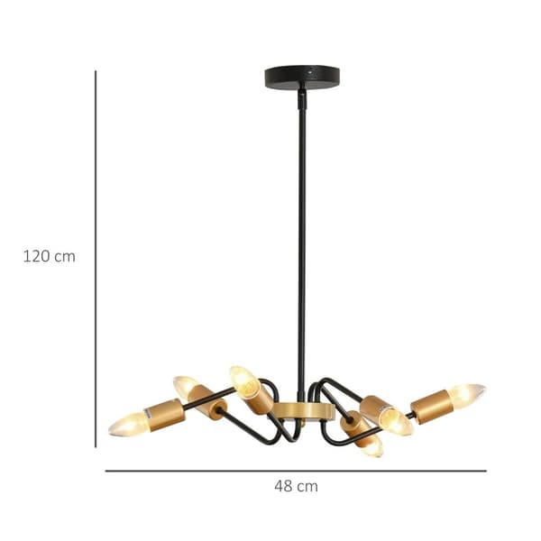 Rootz Lysekrone Hængelampe - Sort, Guld - Metal - cm x cm x 47,24 cm