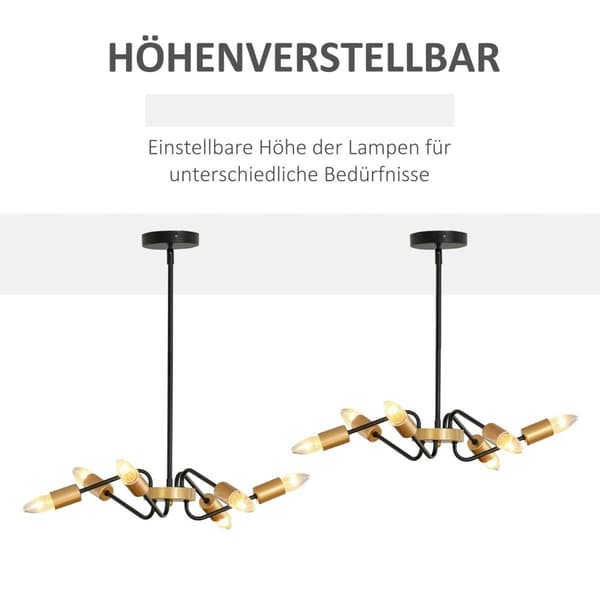 Rootz Lysekrone Hængelampe - Sort, Guld - Metal - cm x cm x 47,24 cm