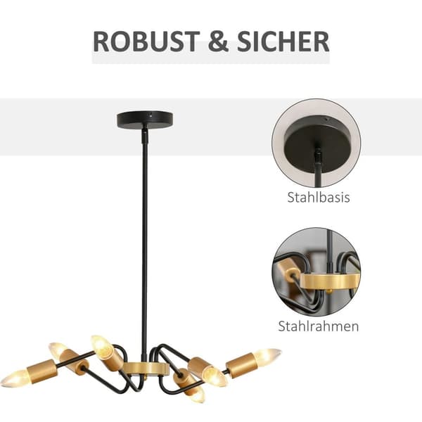 Rootz Lysekrone Hængelampe - Sort, Guld - Metal - cm x cm x 47,24 cm