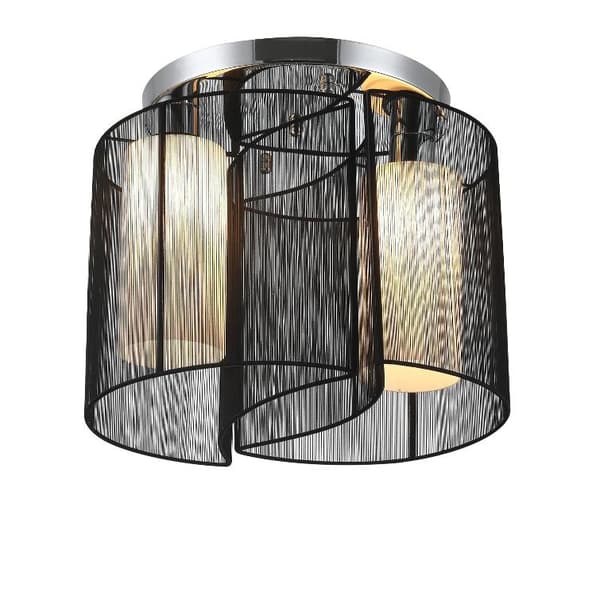 Rootz Kattovalaisin - Tunnelmavalaistus - E27 - 2-liekki - 40W - Musta - Hopea - 47,5 x 47,5 x 33 cm