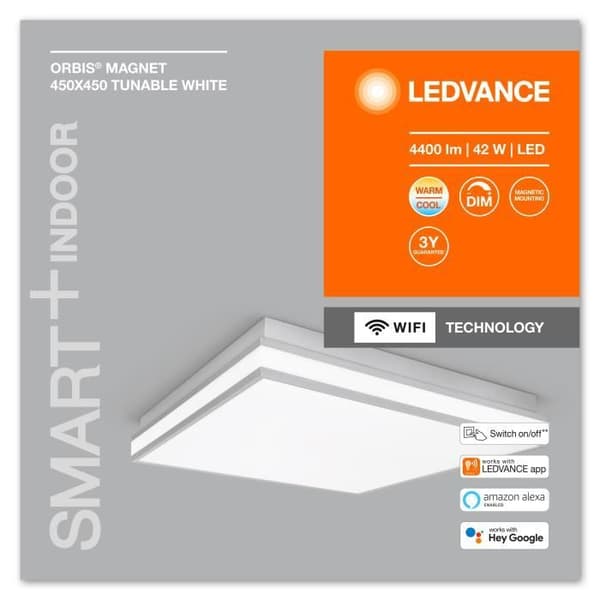 LED-taklampa - LEDVANCE - ORBIS MAGNET SMART+ - 45x45cm - 42W - Wi-Fi med fjärrkontroll