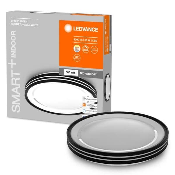 LEDVANCE ORBIS JADEN SMART+ WiFi-armatur Ø 48cm, dimbar LED-taklampa för inomhus, 30W, färgtemperatur