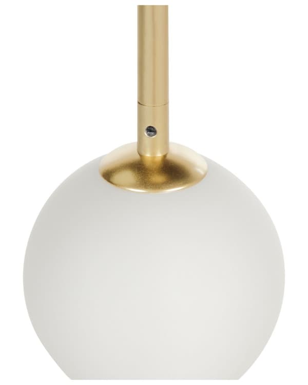 LED-pendellampa med 3 lampor Guld metall Runda glasskärmar