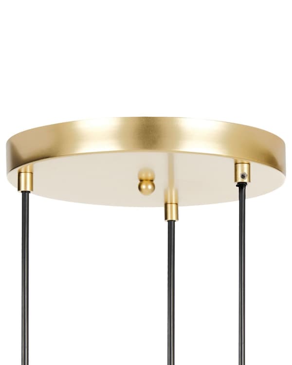 LED-pendellampa med 3 lampor Guld metall Runda glasskärmar