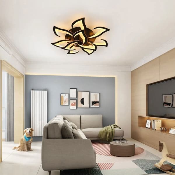 Modern LED-takljus för vardagsrummet Sovrum - Dimbar - 84W svarta akrylkronor - Dia.82 cm