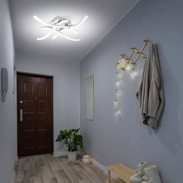 Modern LED-taklampa för vardagsrum, sovrum, kök, 24W 6500K vitt ljus, vit [Energiklass E]