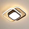 Miniatyrbild 1 av 4: Modern LED-taklampa, design - 2 kvadrater, belysning för sovrumskorridor, 32W, 3200 Lumen, 3000K varmvitt ljus, svart