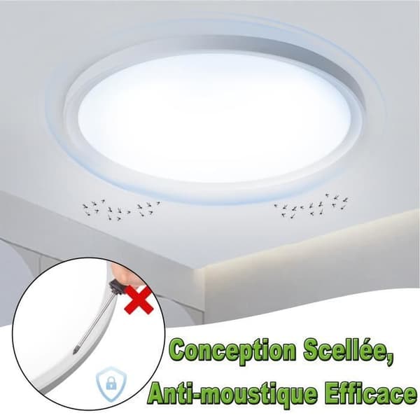 LED taklampa - LZQ - Rund - 36W - Vattentät IP44 - Kallvit