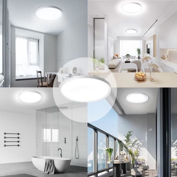 LED taklampa - LZQ - Flat Rund - 48W - Vattentät IP44 - Kallvit