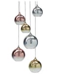 Miniatyrbild 1 av 9: Pendellampa Halvgenomskinlig Mässing Koppar Silver Glasskärmar Järn 6 lampa Modern Design Heminredning Tillbehör Vardagsrum