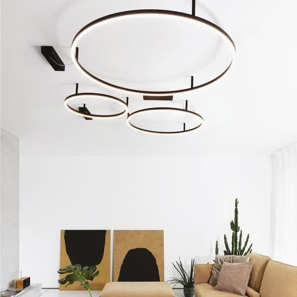 Ideal Lux ORACLE Integrated Led Ring Semi Taklampa Svart 90cm 3000K