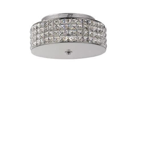 Ideal Lux ROMA PL4, Vardagsrum, Krom, IP20, Yta, Rund, Metall