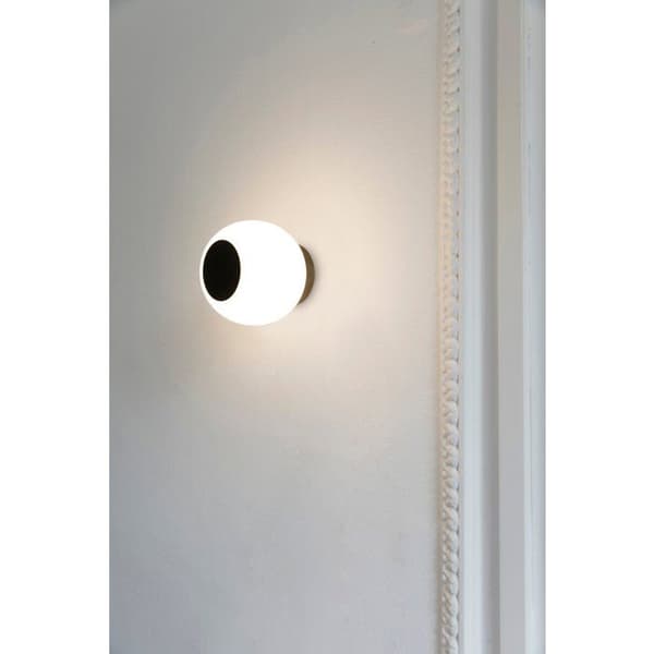 LED vägg- eller taklampa - FARO - Moy Led - Ø 13cm - Metall och Opalinglas - IP44