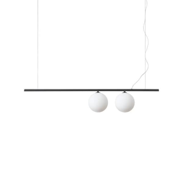 Hängande taklampa - Ideal Lux - PERLINE - 2 ljuskällor - Svart - Metall och glas - G9