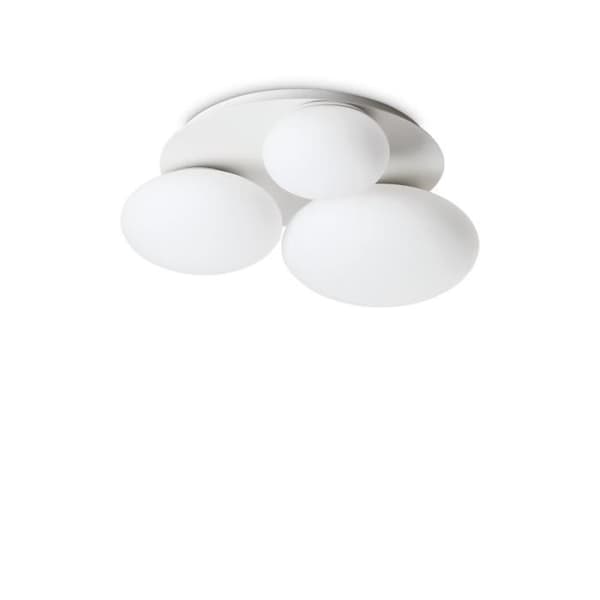 Ideal Lux NINFEA Rund Taklampa DecoratiGlass 3 Lampor Vit