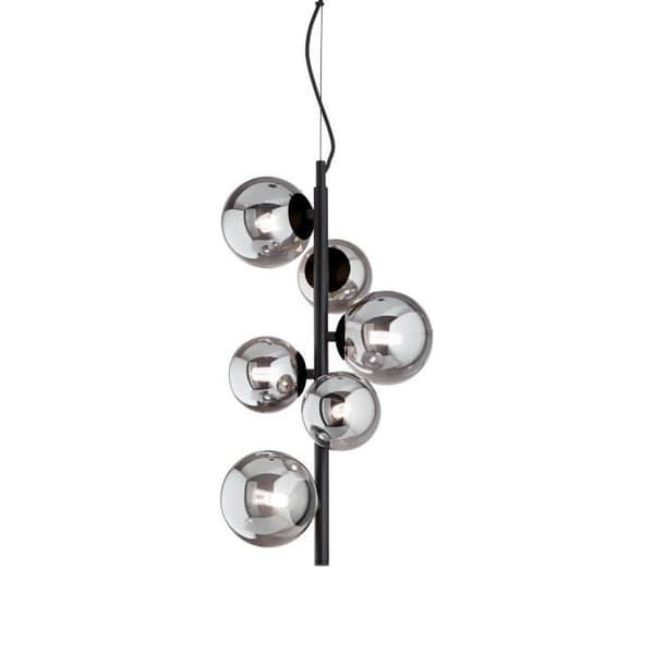 Plafondslampa - Ideal Lux - PERLAGE - 6 ljus - Svart - Metall och glas - G9