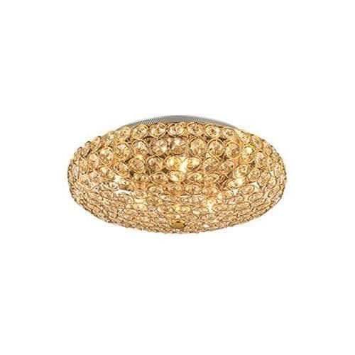 Ideal Lux KING PL5, Sovrum, Barnrum, Matsal, Vardagsrum, Guld, IP20, Yta, Rund, Glas, Metall Guld